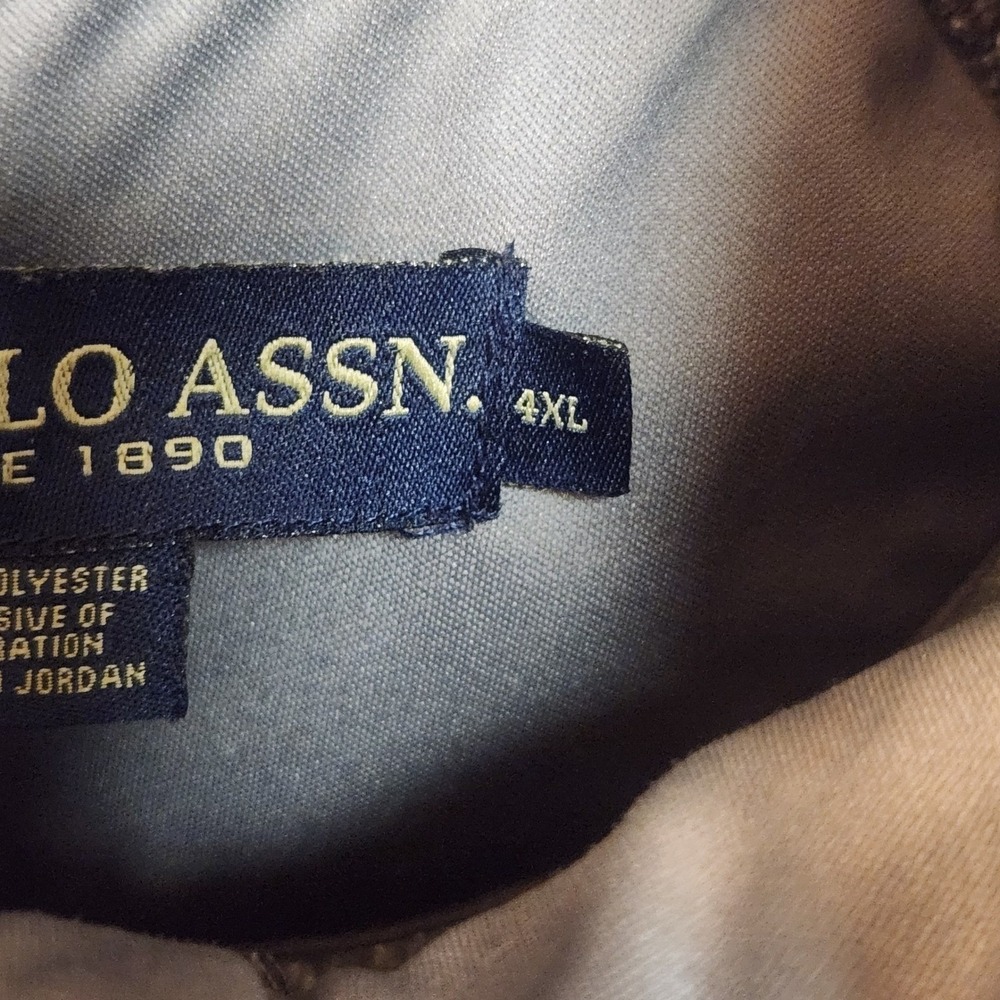 US Polo Assn Mens 4XL Grey Marl Full Zip Sweater Jacket Mock Neck Red Pony Logo - Picture 4 of 9